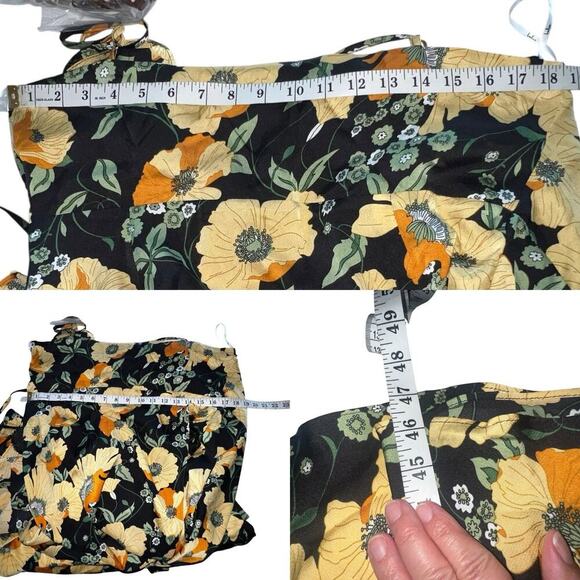 Lulu's Floral Black and Yellow High Low Dress - Picture 13 of 14